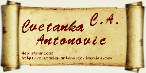 Cvetanka Antonović vizit kartica
